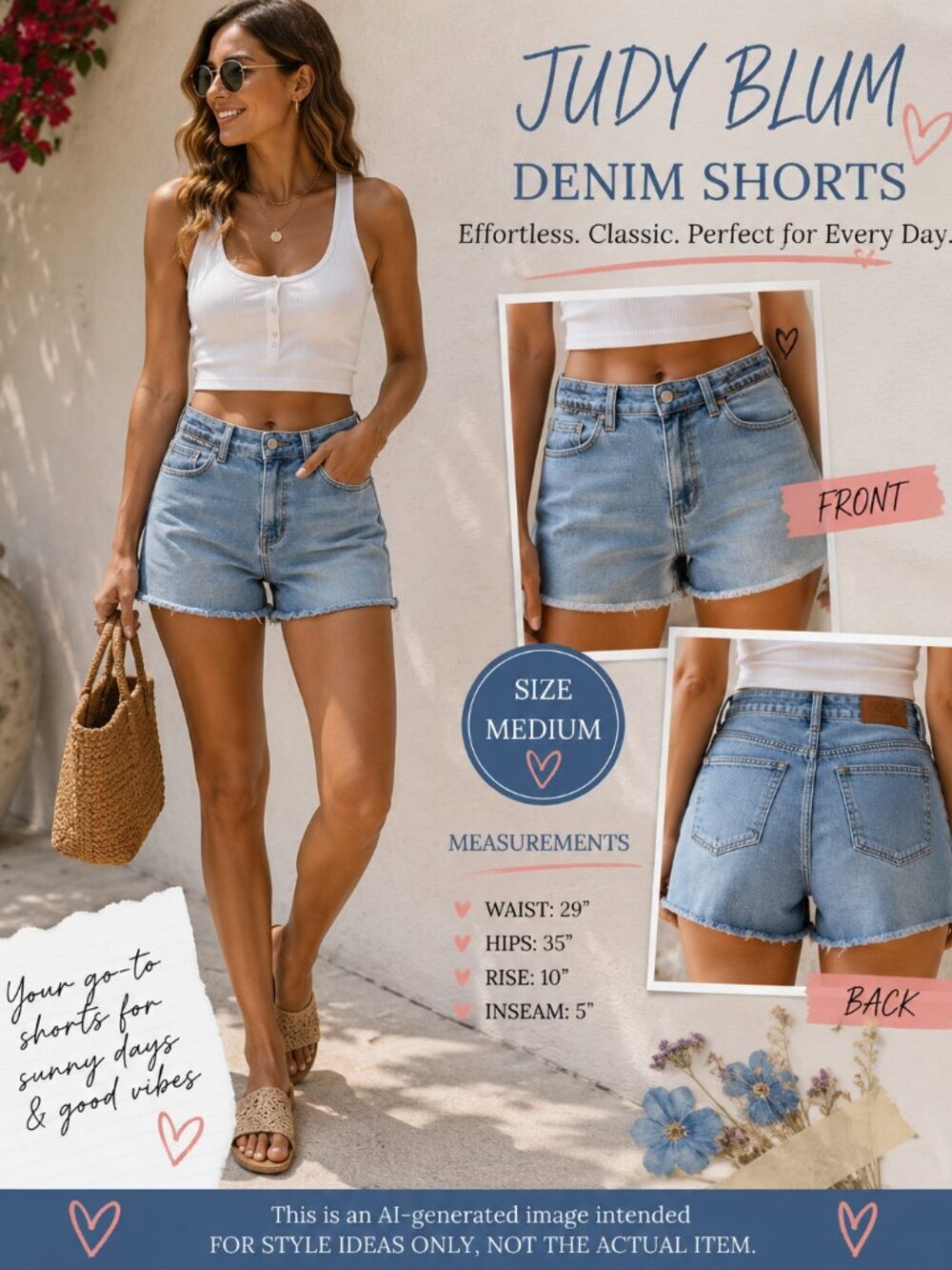 Judy Blue High Rise Light Wash Raw Hem Stretch Denim Shorts Size Medium - Picture 2 of 9